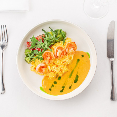 Скрэмбл с креветками