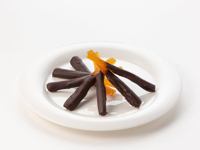 Candied orange peel in chocolate